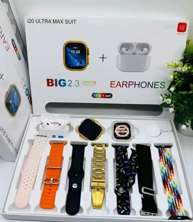 I20 Ultra Smart Watch With Airpods And 7 Straps