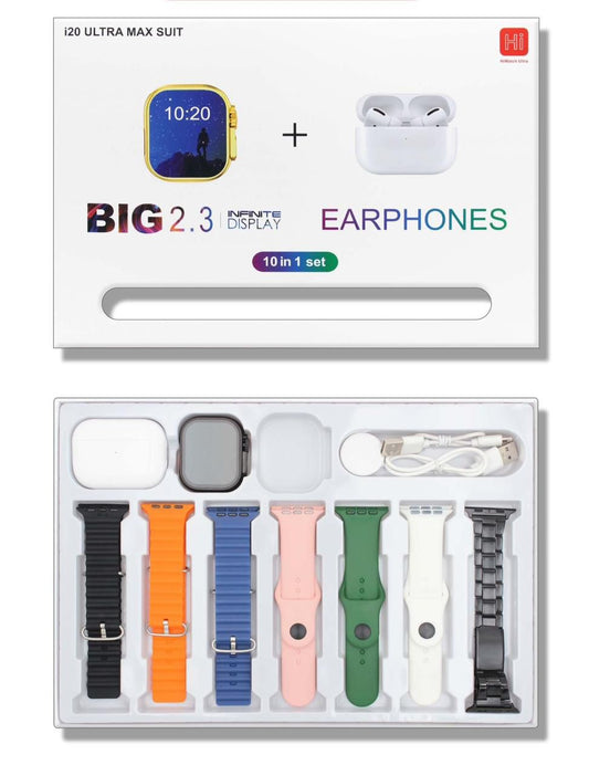 I20 Ultra Smart Watch With Airpods And 7 Straps